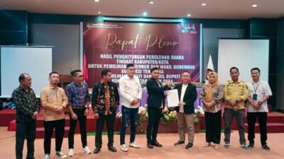 KPU Resmi Tetapkan Hasil Perolehan Suara Paslon Bupati dan Wakil Bupati Konsel