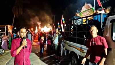 Gema Takbir Membelah Malam, Kades Ataku Buka Kegiatan Pawai Takbir Keliling Idul Fitri 1446 H