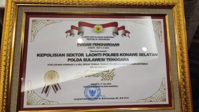 Inovasi Sosial Polsek Laonti Raup Penghargaan: Dinobatkan Polsek Terbaik Nasional Kompolnas Award 2025